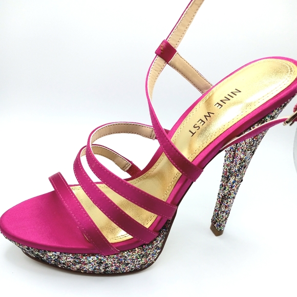 New Pink Nine West Strappy Stilettos Size 8 - Picture 5 of 6